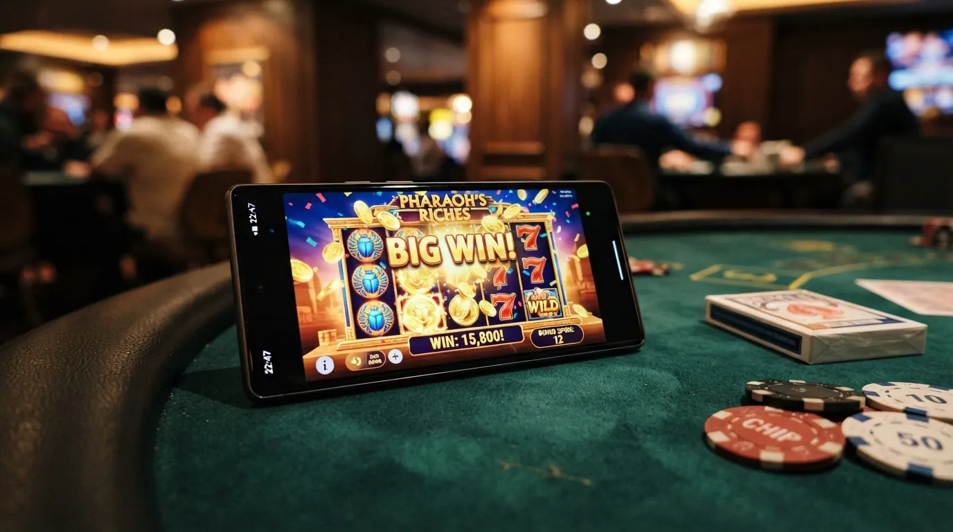 Koláž obrazovek českých online automatů dostupných v Google Pay kasinech — ovocné válce, bonusová kola a live dealer rozhraní