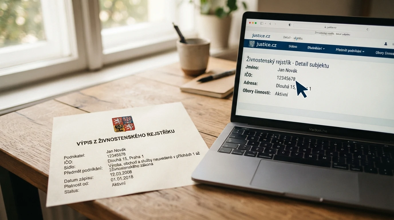 Úřední dokument s razítkem Ministerstva financí ČR vedle obrazovky s logem online casina