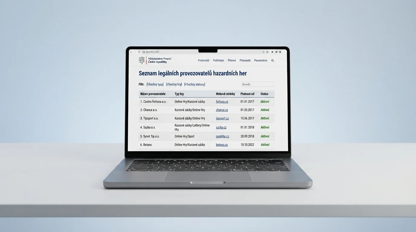 Výpis z veřejného registru legálních provozovatelů Ministerstva financí