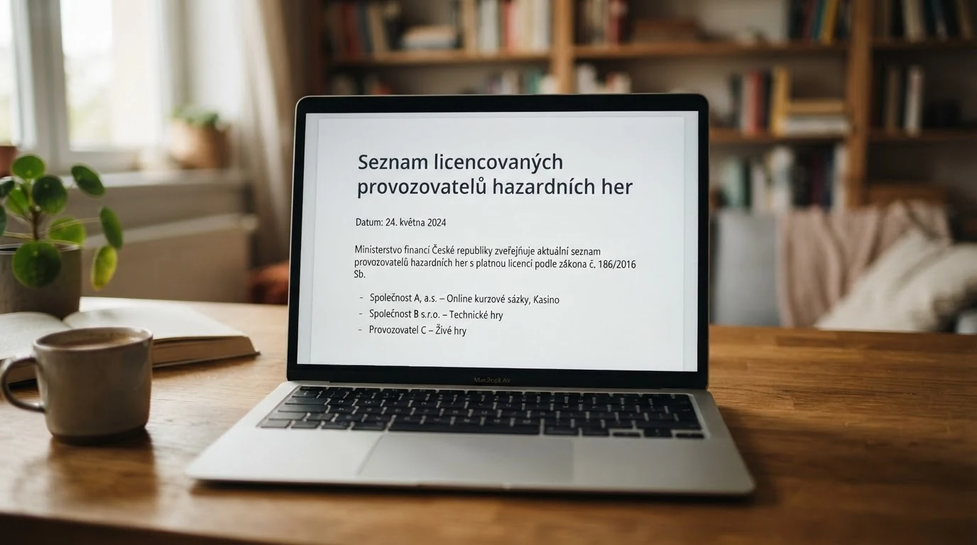 Výřez z oficiálního seznamu legálních provozovatelů hazardních her vedeného Ministerstvem financí ČR