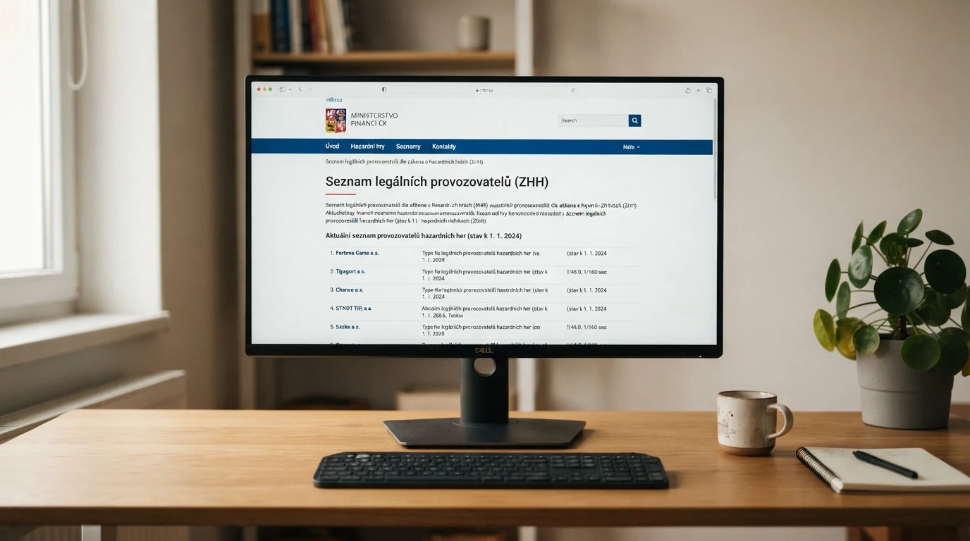 Monitor s otevřeným seznamem legálních provozovatelů hazardních her