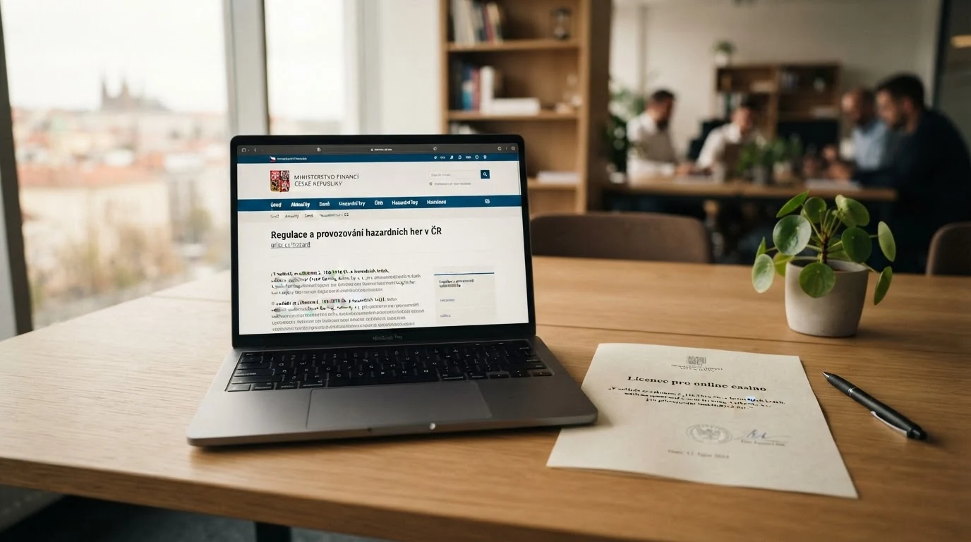 Logo Ministerstva financí ČR nebo úřední budova MF ČR — symbol státního dohledu nad legálním hazardem