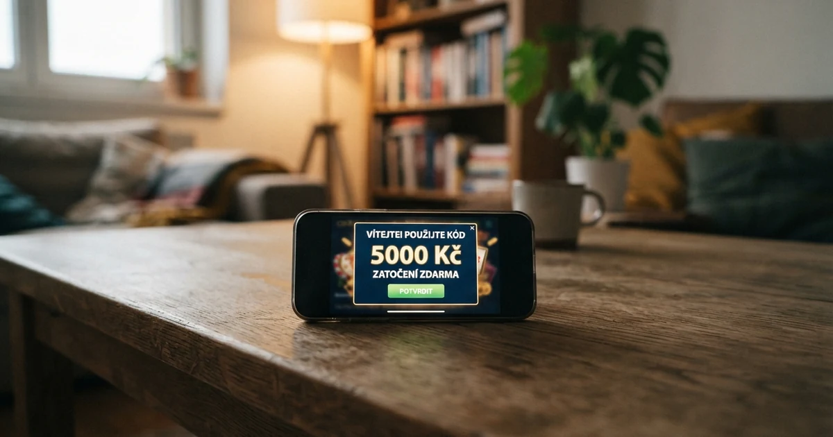 Zadávací pole pro promo kód na stránce českého online kasina