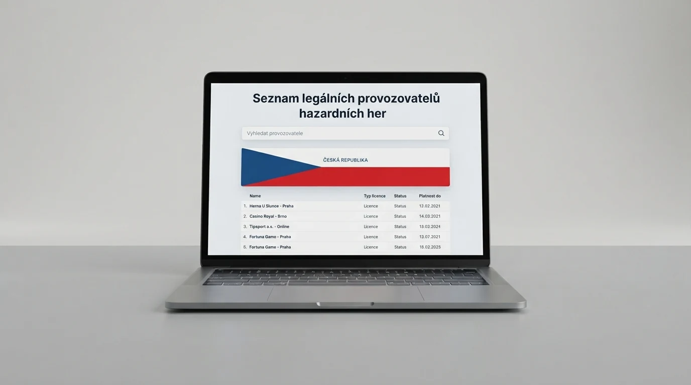 Web Ministerstva financí se seznamem legálních provozovatelů hazardních her