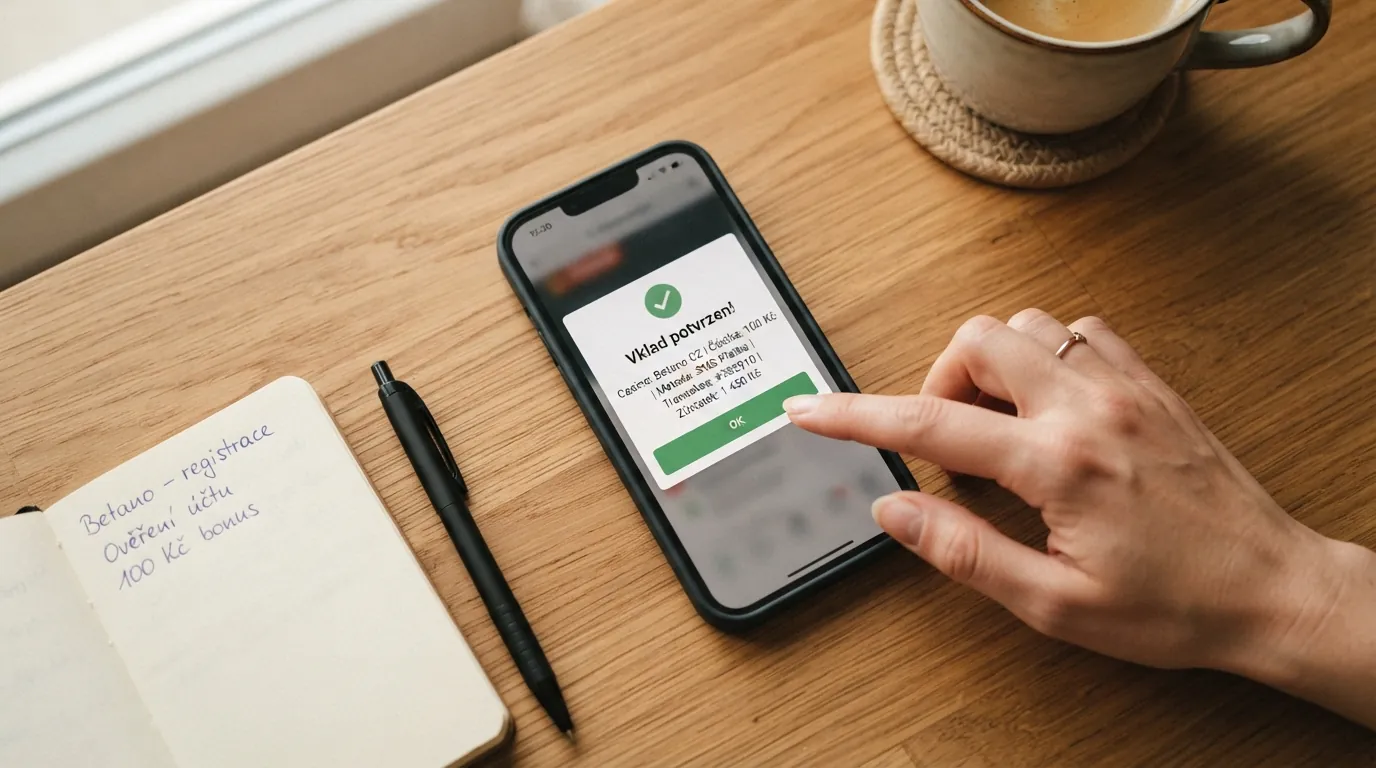 Ukázka mobilního telefonu s obrazovkou potvrzení SMS vkladu na číslo 90211 do online casina